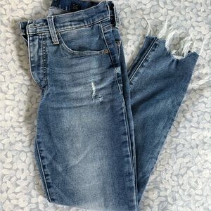 Lucky Brand Frayed Hem Blue Women's Jeans